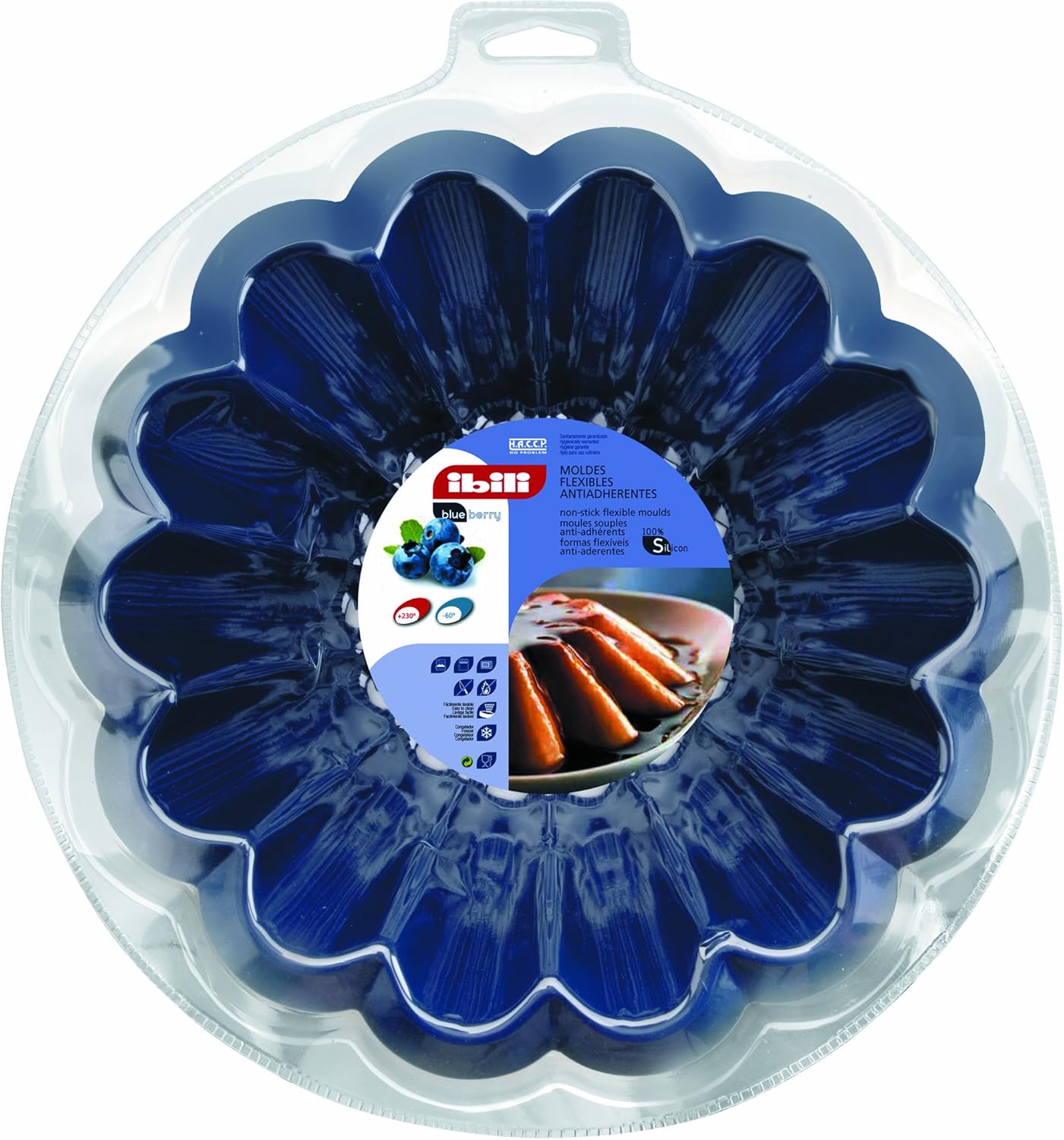 IBILI Broiche Mould Blueberry 22x8 cm Silicone, Blue, 22 x 22 x 8 cm