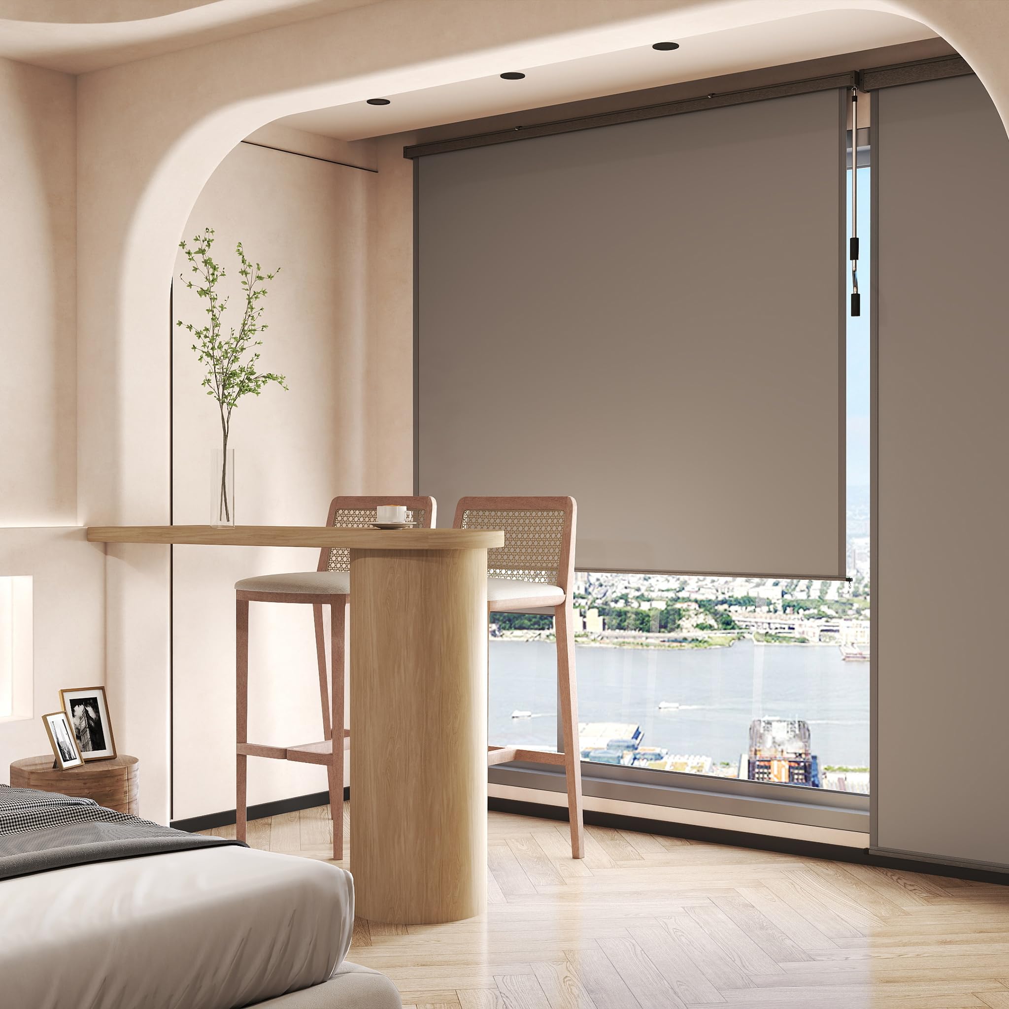 YRHome Tenda da sole estensibile, tenda verticale per balcone, protezione dai raggi UV, opaca, resistente alle intemperie, per finestre, porte, balconi, 160 x 250 cm, grigio