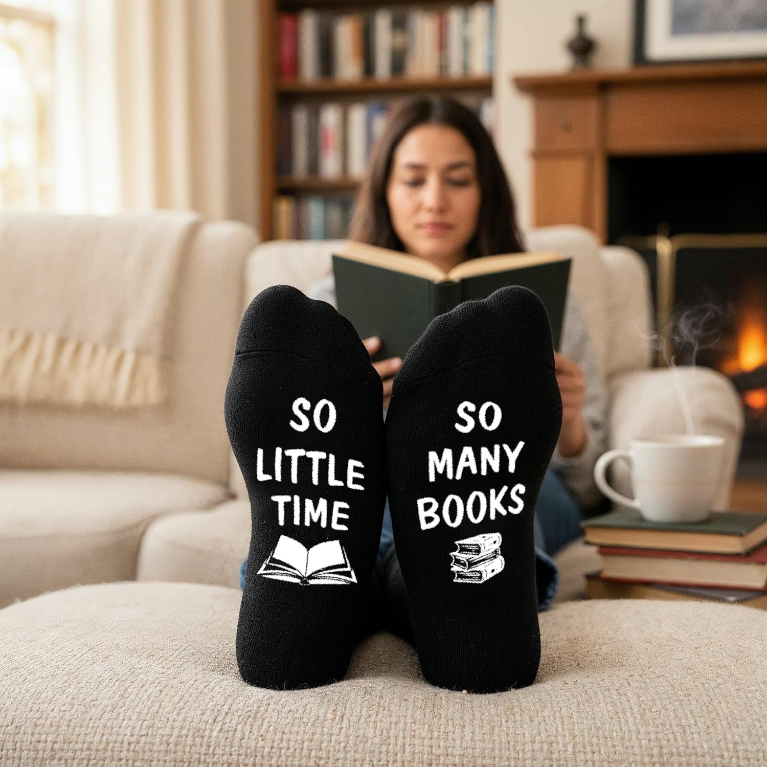 ZAGKOO Book Socks - Reading Socks for Women, Men - Funny Gifts for Book Lover, Reader, Reading Lover, Bookish, Bookworm - Image 2