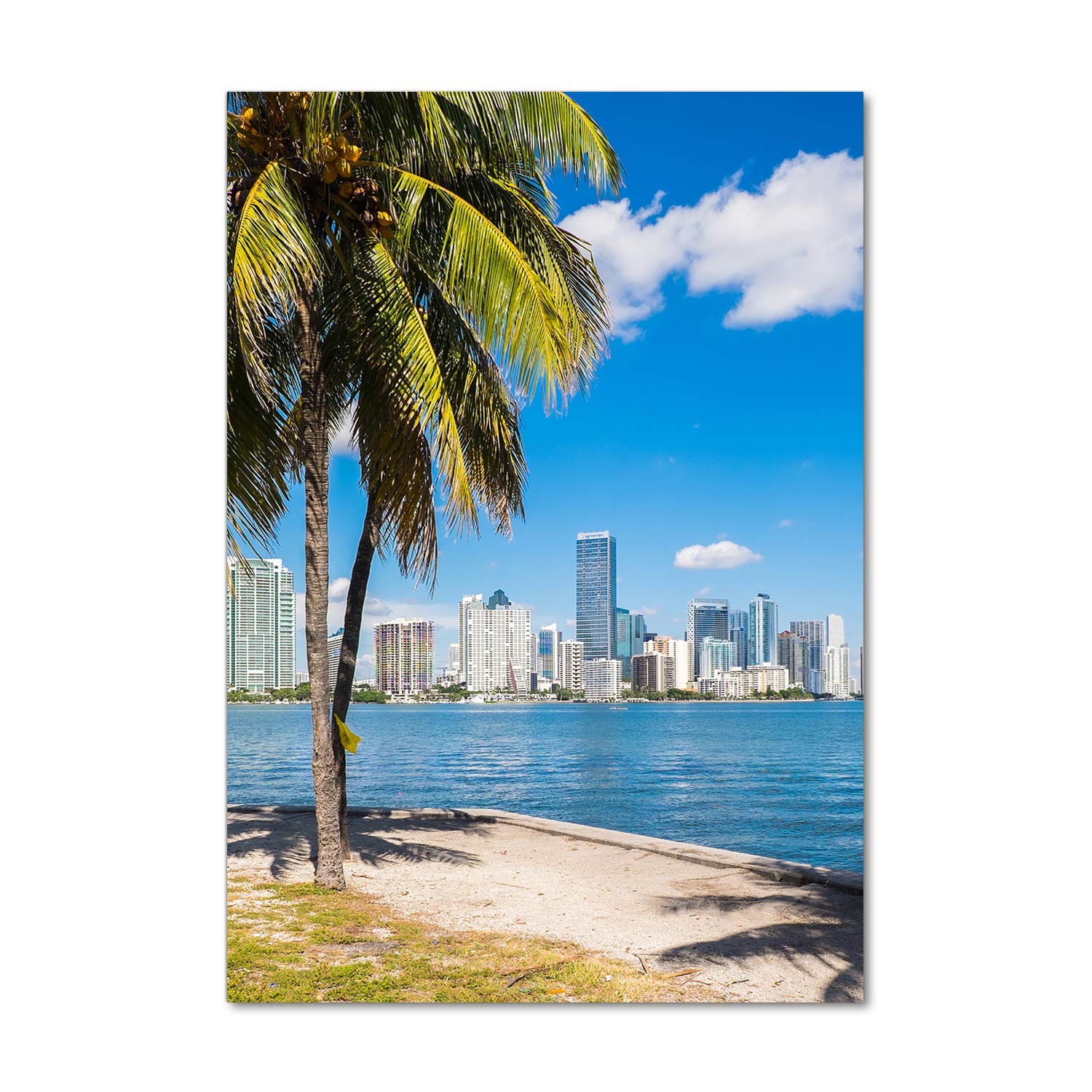 Tableau pour la mur Miami vert 70x100 | Déco murale salon en verre acrylique