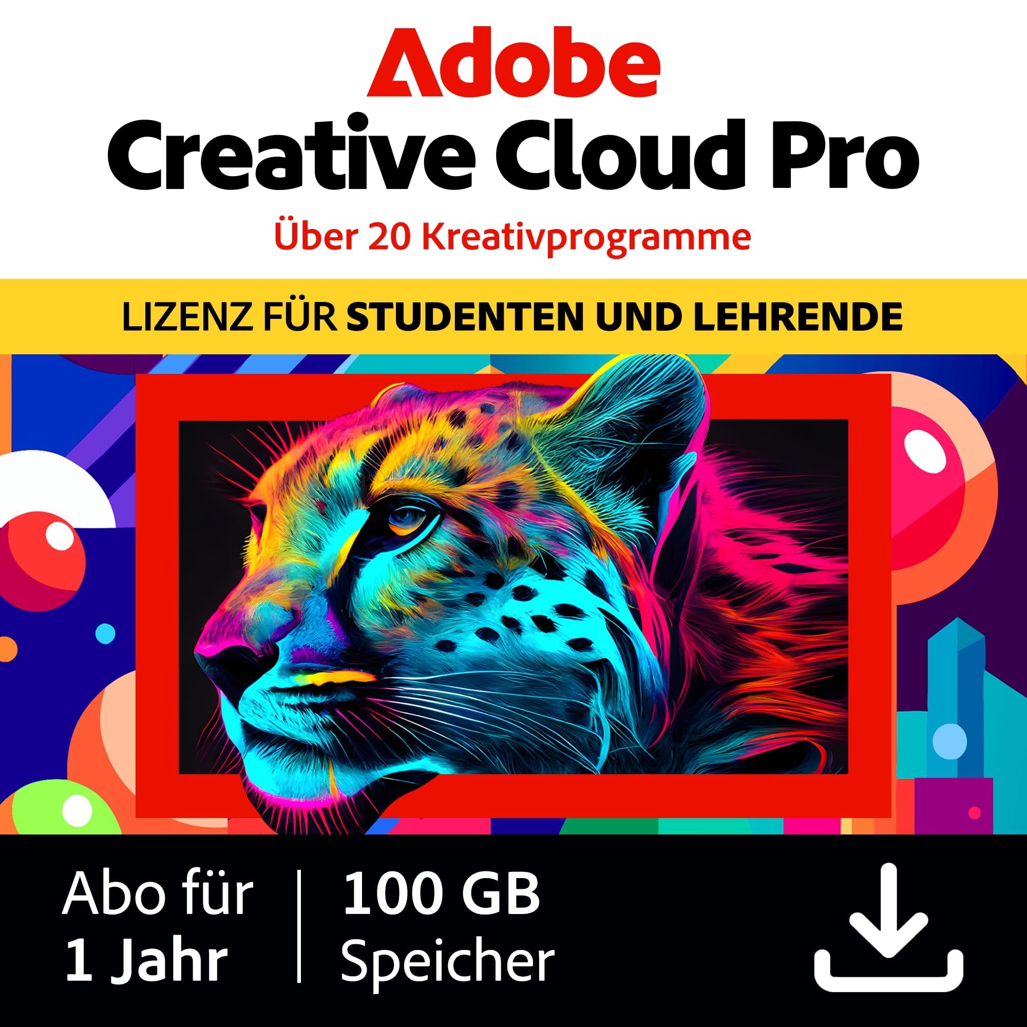 Adobe Creative Cloud Pro | Student & Teacher | Grafik Design | Gen AI | 1 Jahr| PC/Mac| Digital Download