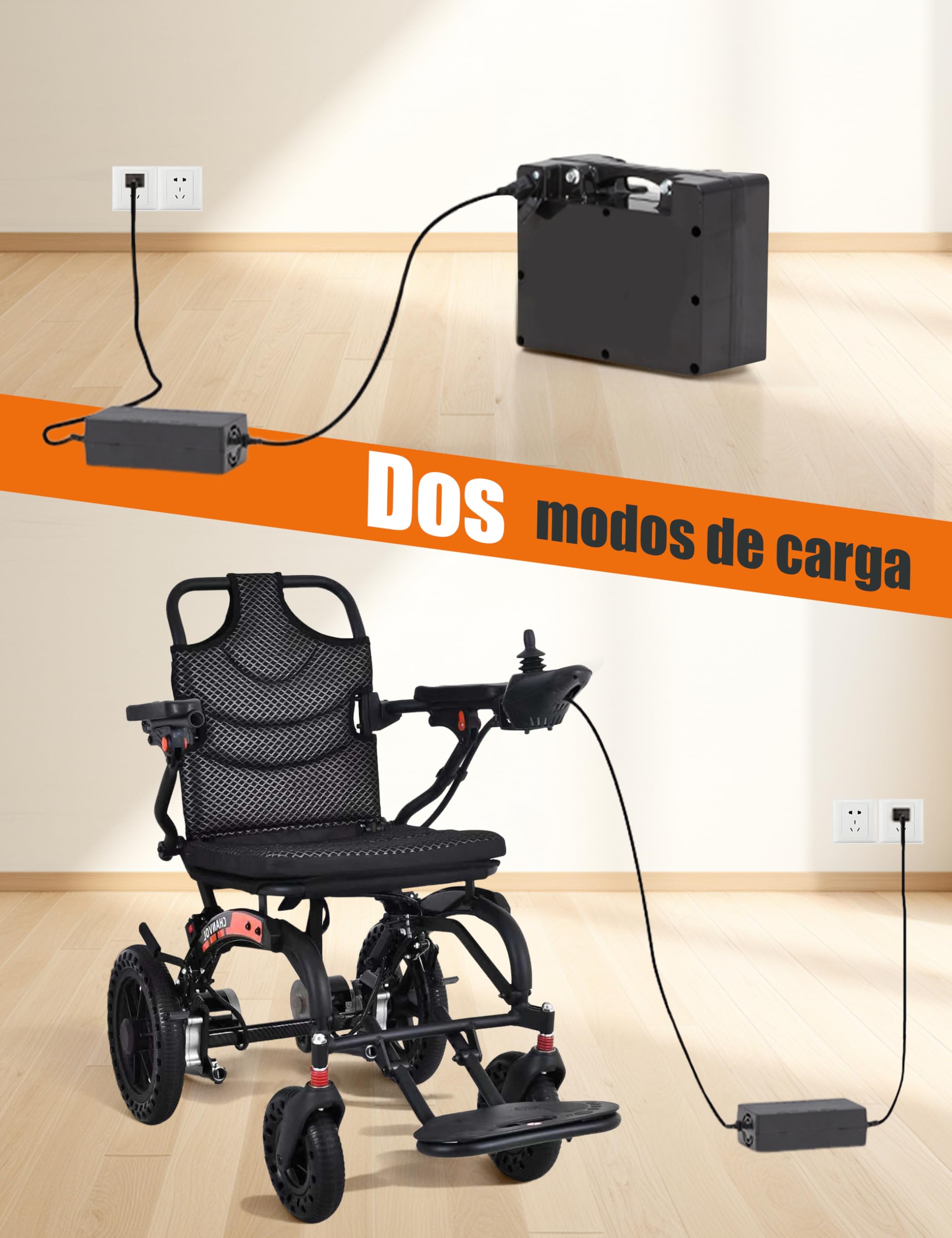 15,8kg Silla de Ruedas Eléctrica Plegable Ligera, 500W Motor, Carga Máxima 150kg, Portátil Adecuada para Personas Mayores en Casa o Cuando Viajan
