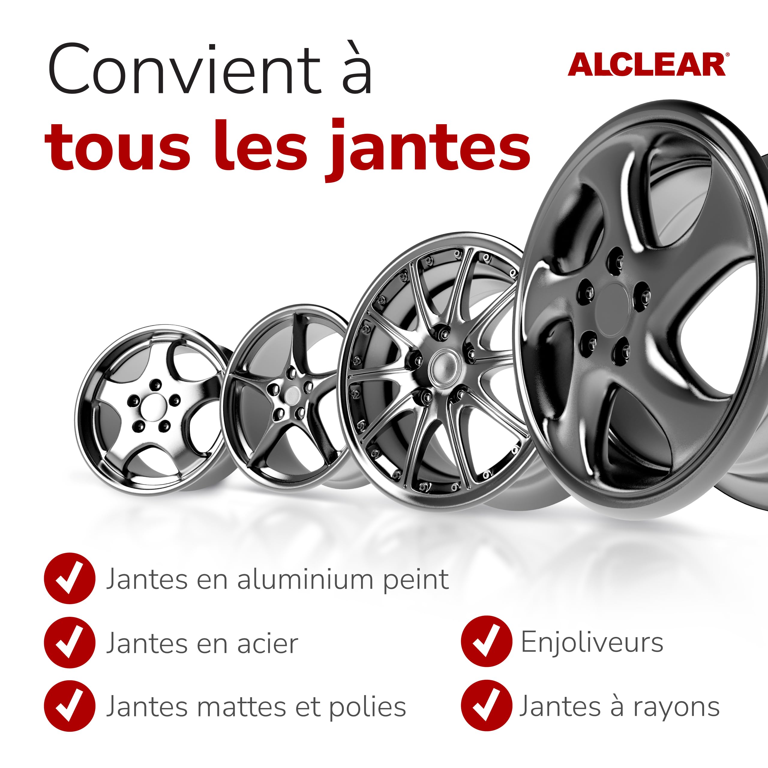 ALCLEAR 721FR Nettoyant jantes 1000 ml – avec indicateur de couleur violet – sans acide, doux pour alu & acier – élimine poussière de frein, rouille, saleté, spray puissant pour nettoyage auto & moto - 4