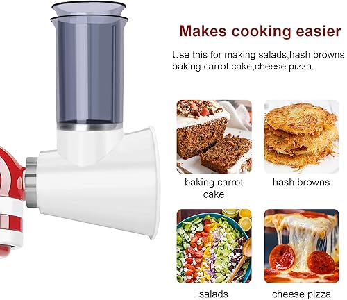 Miniatura 3 de Accesorio para rebanadoratrituradora para batidoras de pie KitchenAid, accesorio para rallador de queso, accesorio para rebanador de verduras para