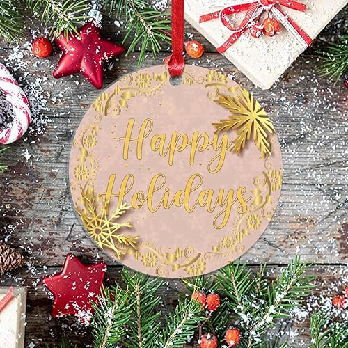 Miniatura 79 de Christmas Ornament Merry Christmas Y'all Christmas Tree Decorations Gold Snowflake Ball Wreath Novelty Acrylic Ornaments Xmas Gift Home Xmas Tree
