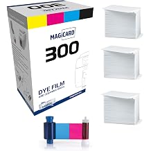 Magicard 300 Printer MC300YMCKO Color Ribbon - YMCKO - 300 مطبوعات مع بطاقات PVC بجودة رسومات Bodno Premium CR80 30 Mil - Qty 300