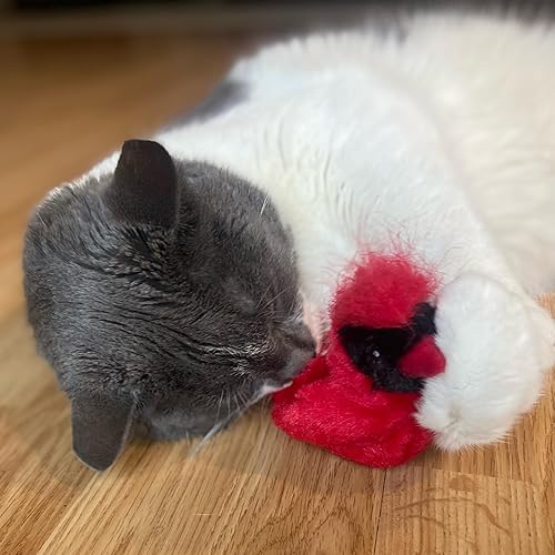 Miniatura 12 de SPOT Song Birds - Juguete para gatos con hierba gatera activada por el tacto, imita canciones reales de pájaros, juguete que funciona con pilas