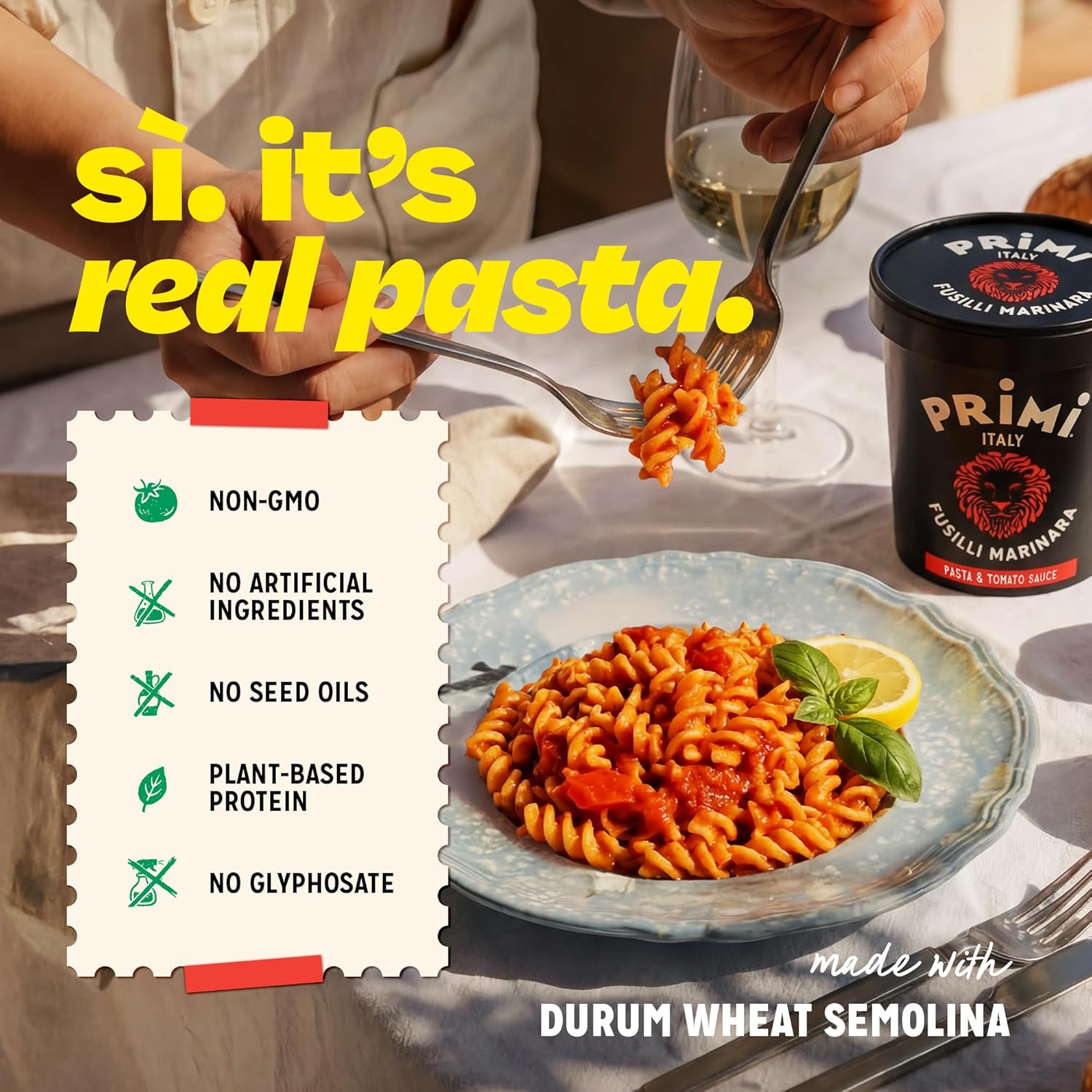 Primi Italian Pasta Cup - 6 Mac & Cheese and 6 Marinara - 12 Pack - Made in Italy - Non-GMO Easy Meals, No Refrigeration, Shelf Stable Instant Go Cups, Ready in 3 Minutes Lunch Food - Ready Pasta