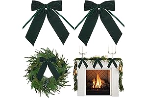 AIMUDI Hunter Green Velvet Bows for Festive Decor