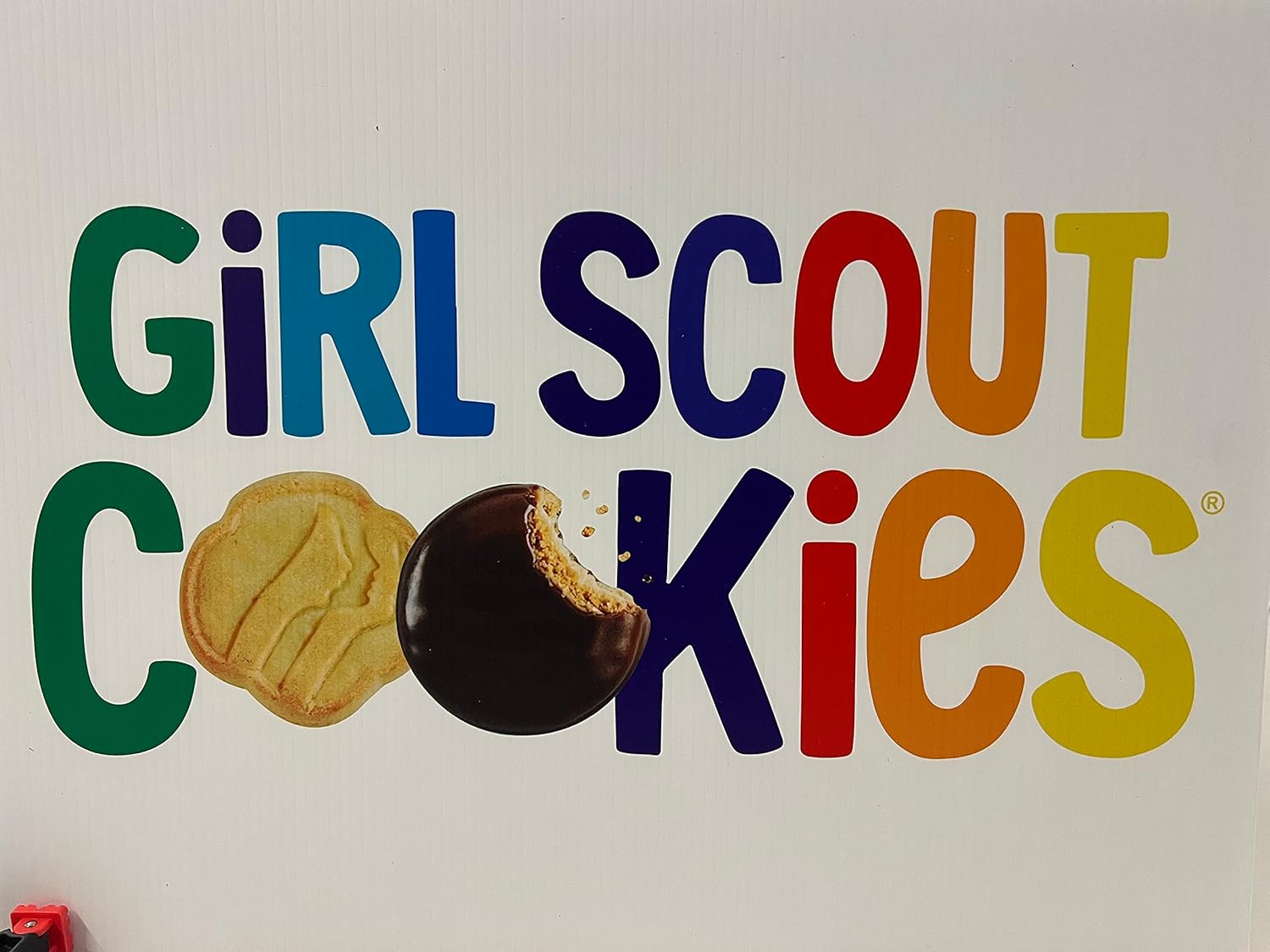 – Girl Scout Cookie Sales - "Rainbow" - 24" x 18" - dble sided sign with H Stake