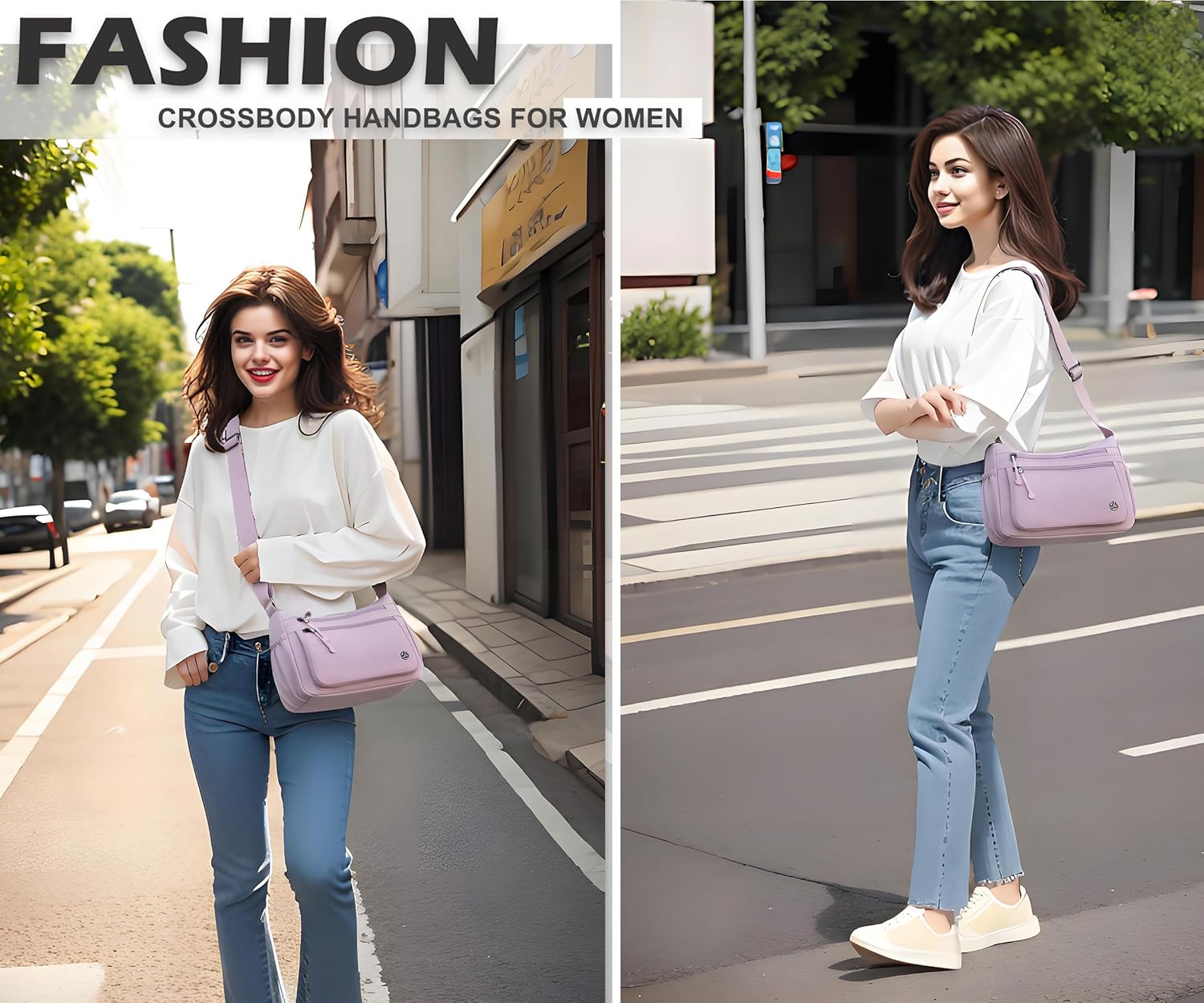 Casual Crossbody Bag with Anti Theft Pocket - Women Lightweight Water-Resistant Purse Bag - Image 2