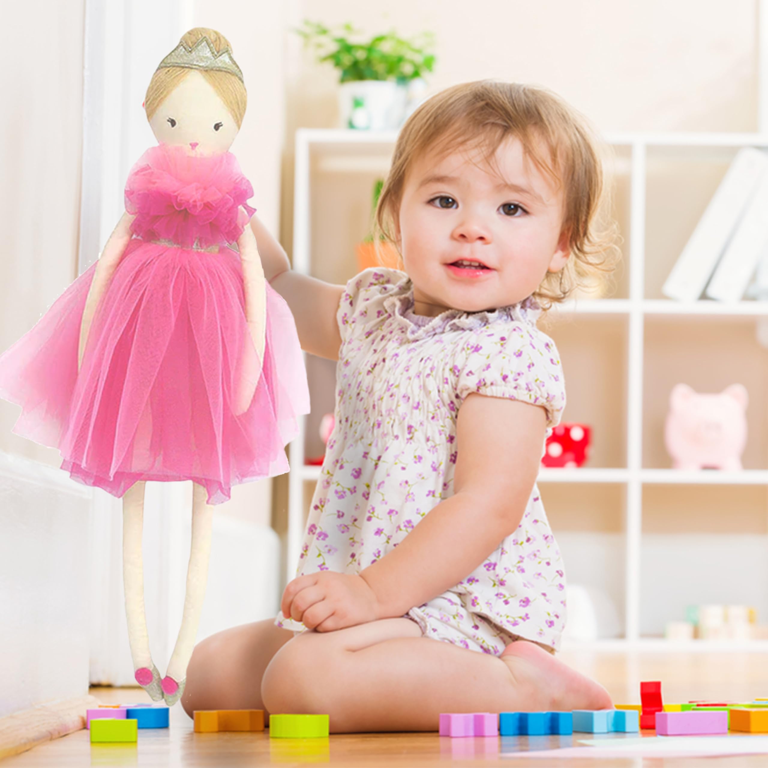 MON AMI Princess Sophia 22-Inch Plush Doll for Girls, Pink, 22 inches tall - Image 2
