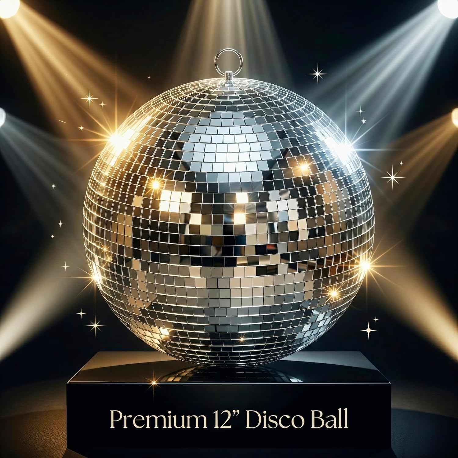 Disco Ball 12-Inch – Large Hanging Mirror Ball Disco Ball Decor for Disco Party Decorations, Weddings, Events, Disco Christmas Decor, and Home Celebrations