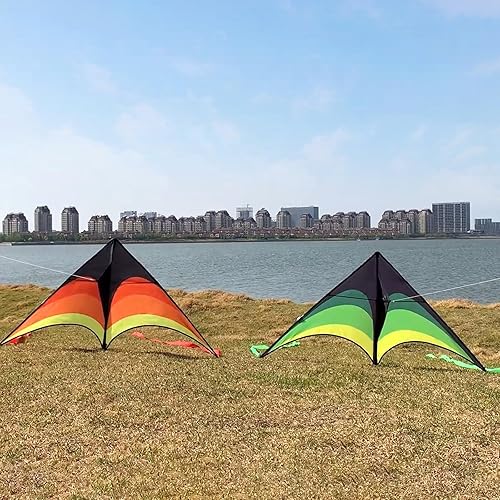 Miniatura 3 de Mint's Colorful Life Cometa Delta para niños y adultos, cometa extremadamente fácil de volar, las mejores cometas para principiantes
