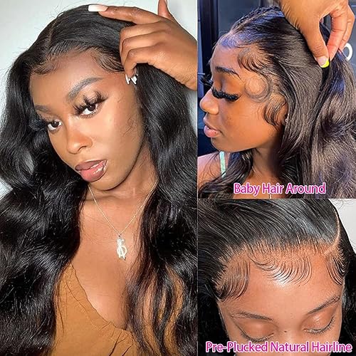 Miniatura 2 de Pelucas de cabello humano ondulado con encaje frontal de 13 x 6 pulgadas, prearrancado, densidad del 180%, peluca frontal de encaje HD, pelucas de