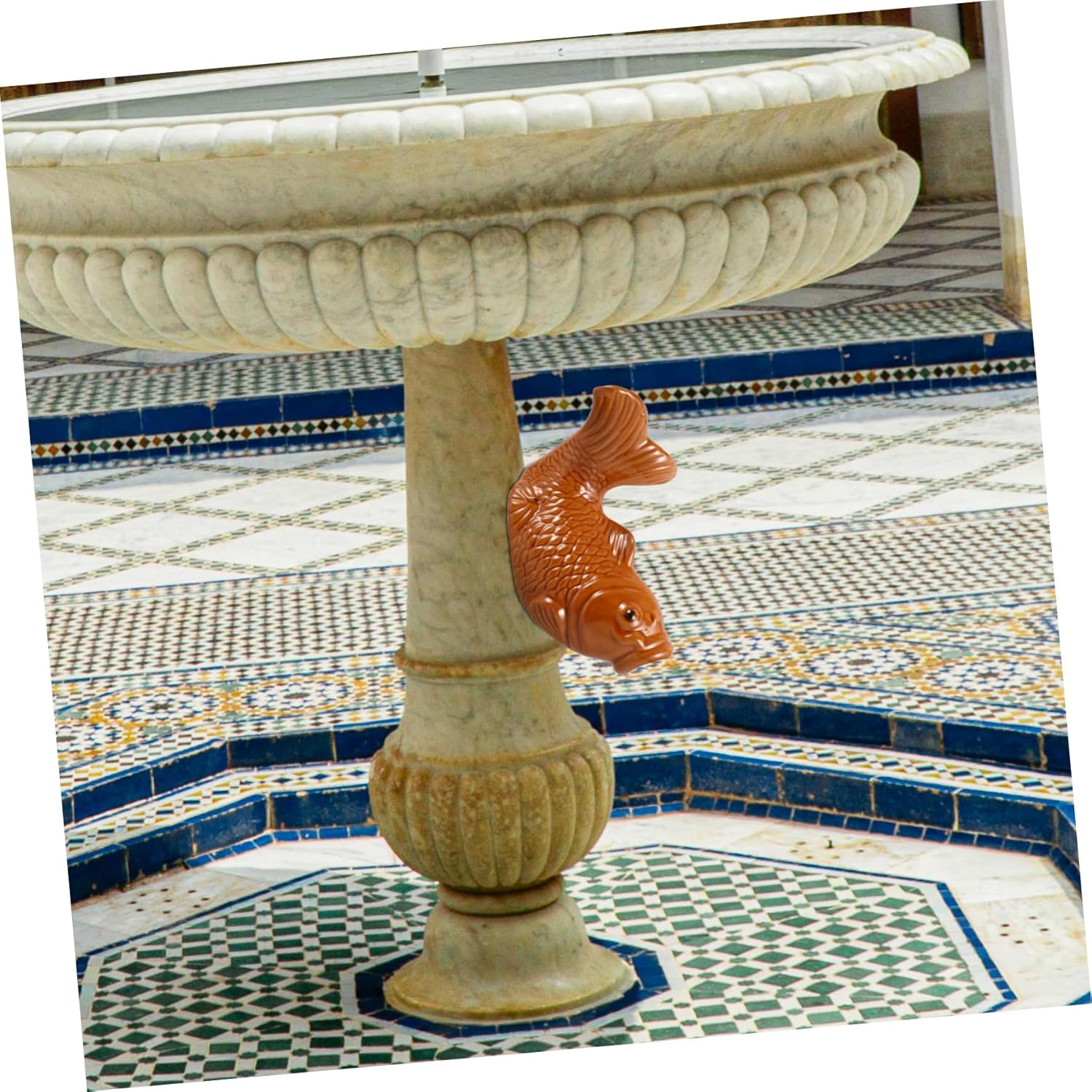 LIFKOME Landscape Waterfall Fish Fountain Decor Compact Ceramic Outdoor Water Spout for Courtyards and Gardens Creates Relaxing Atmosphere and Enhances Aesthetic Appeal