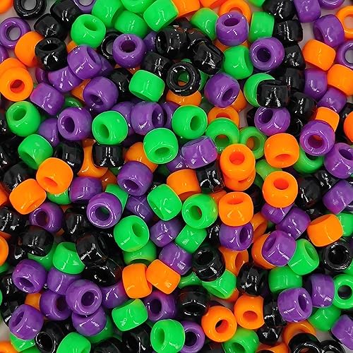 MIIIM 1000 cuentas de pony de 0.236 x 0.394 pulgadas a granel, cuentas Kandi de Halloween para hacer pulseras, trenzas de pelo, manualidades para