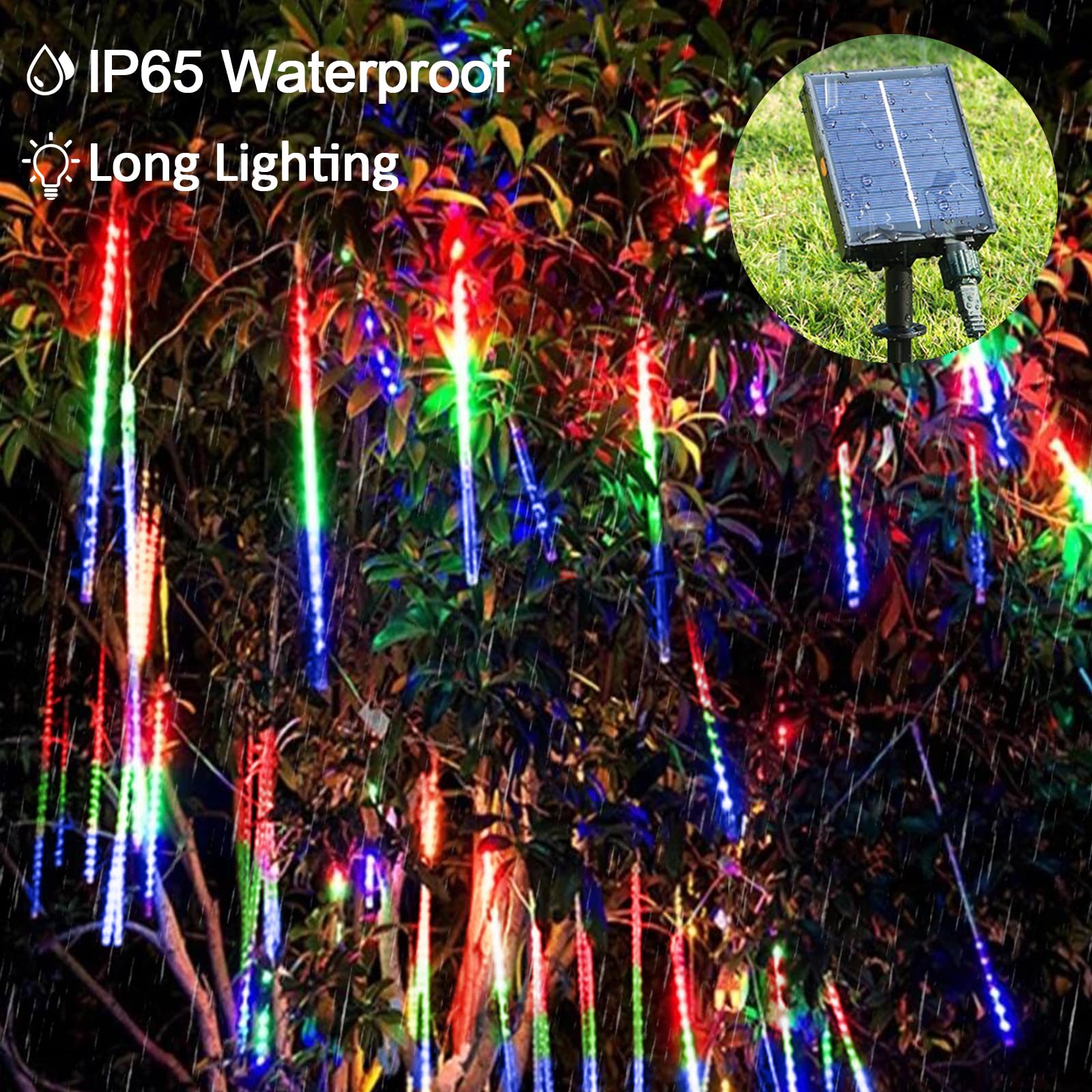Luci Di Natale A Pioggia Di Meteoriti 240 LED, 8 Tubi Da 30 Cm, Impermeabili IP65, Con Porta USB, Decorazioni Per Esterni, Feste E Matrimoni