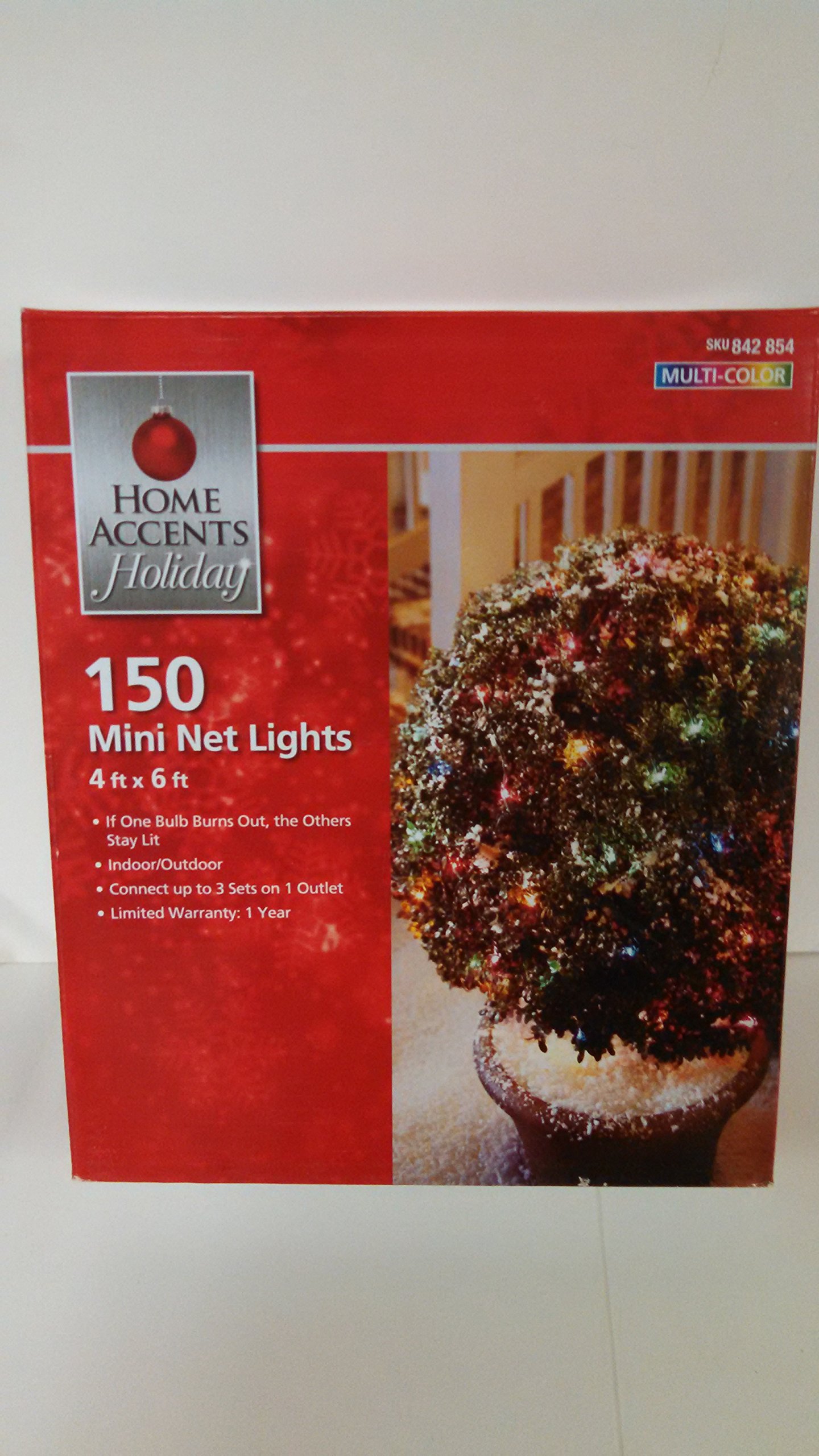 Home Accents Holiday150-Light Multi-Color 72 in. x 48 in. Net Lights