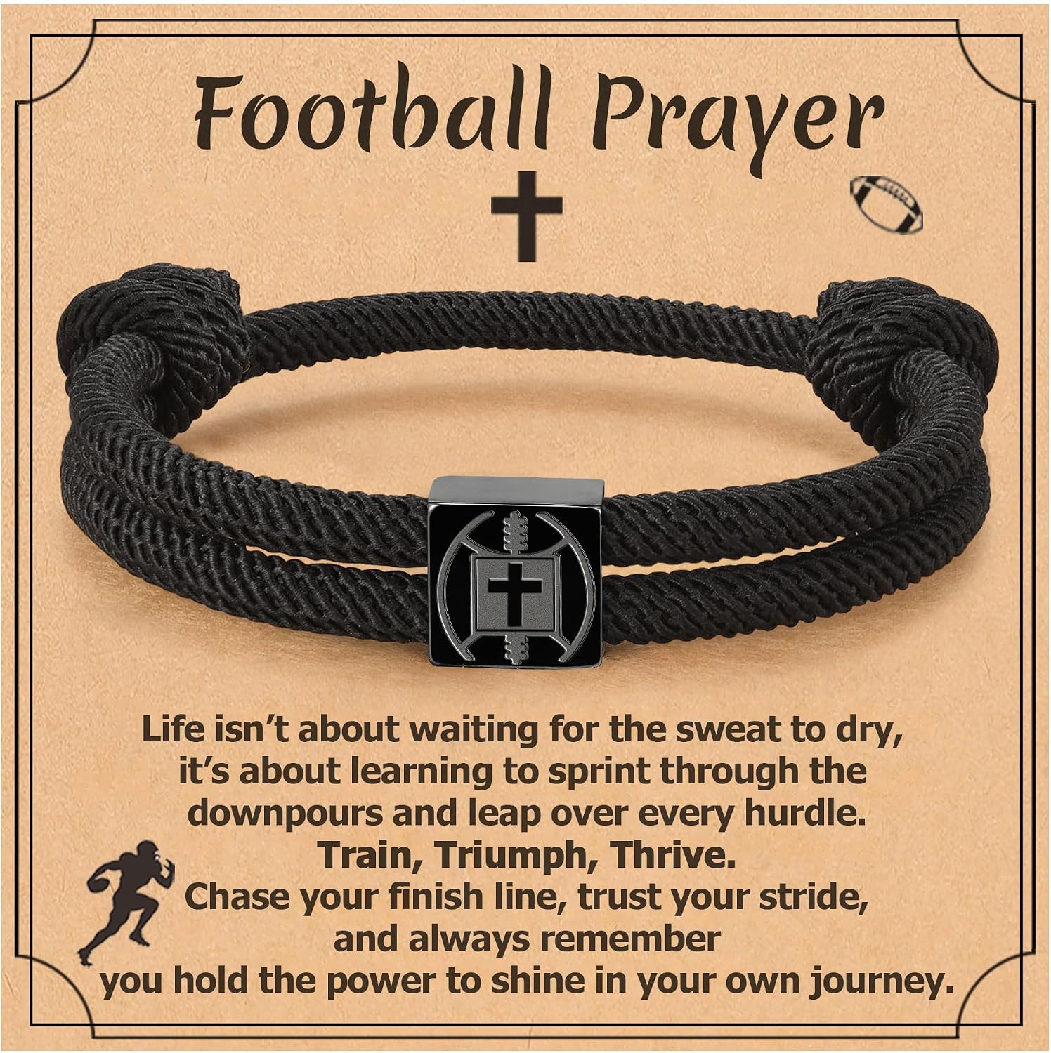 Baseball/Basketball/Football/Soccer/Hockey Bracelet for Teen Boys Men Cross Bracelet Gifts for Players Team Lovers Son Grandson Brother Nephew Friend Valentines Day Easter Basket Stuffers Gifts