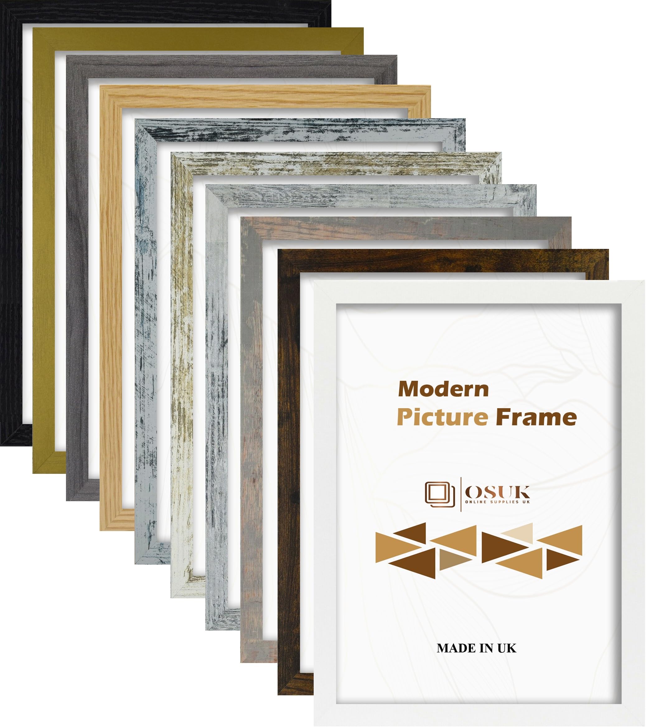 OSUK Modern Frames Rustic Gold 80x60 cm Picture Frame โ 600x800mm Photo Frame In Multiple Colour & Sizes With Safe Perspex Front & Wall Mounting Hooks โ 80cm x 60cm Poster Frames