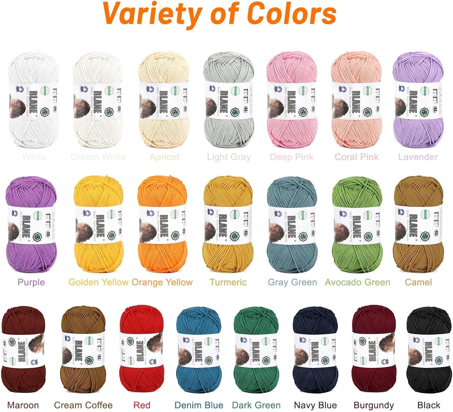 100% Cotton Yarn for Crocheting & Knitting, Maroon Cotton Yarn, 3-Pack