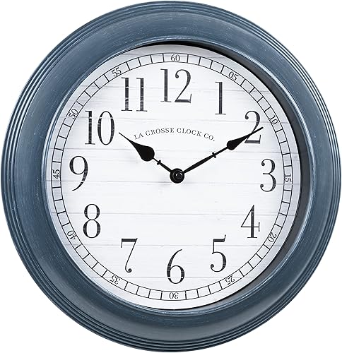 Miniatura 4 de La Crosse Clock 404-3841B - Reloj de pared analógico de cuarzo gris Everly (16 pulgadas)