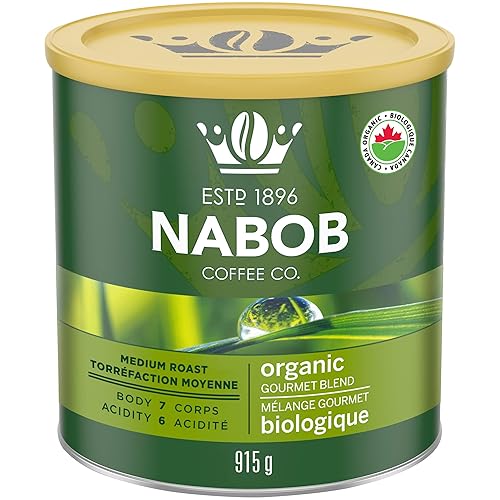 Nabob Café molido orgánico de mezcla gourmet, 32.28 oz32.3 onzas, Importado de Canadá