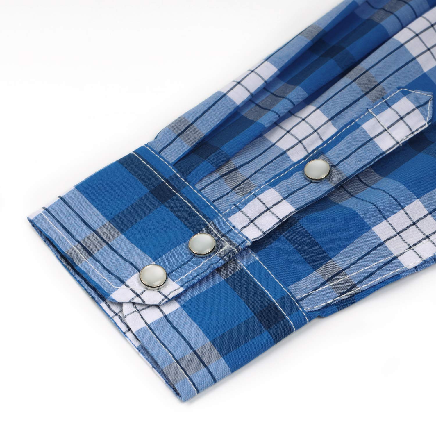 Camisa informal de manga larga con botones a presión de perlas occidentales para niños pequeños de 4 a 16 años - - 5 años