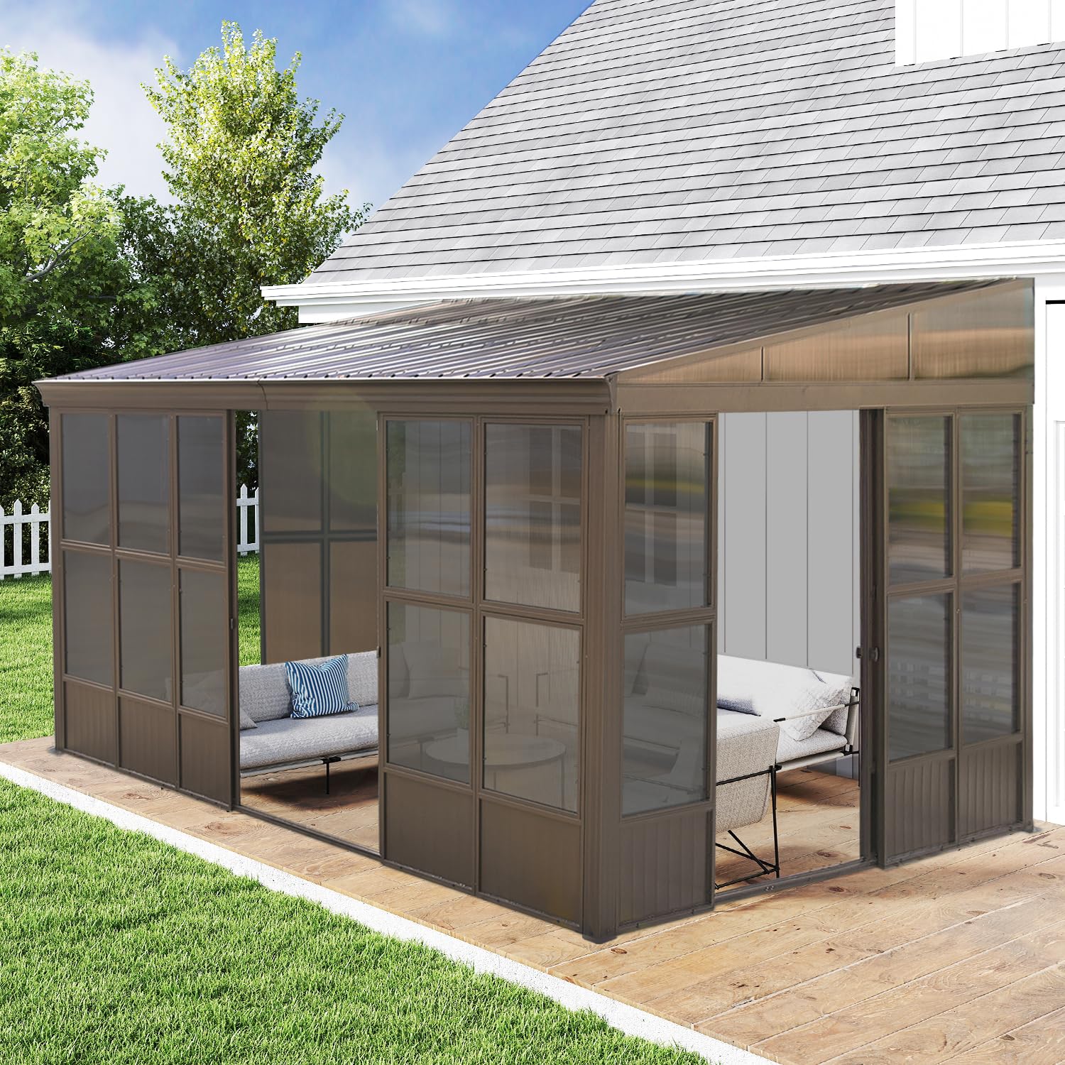 Amazon.com: Domi 12x16FT Wall Mounted Sunroom,Solarium Aluminum