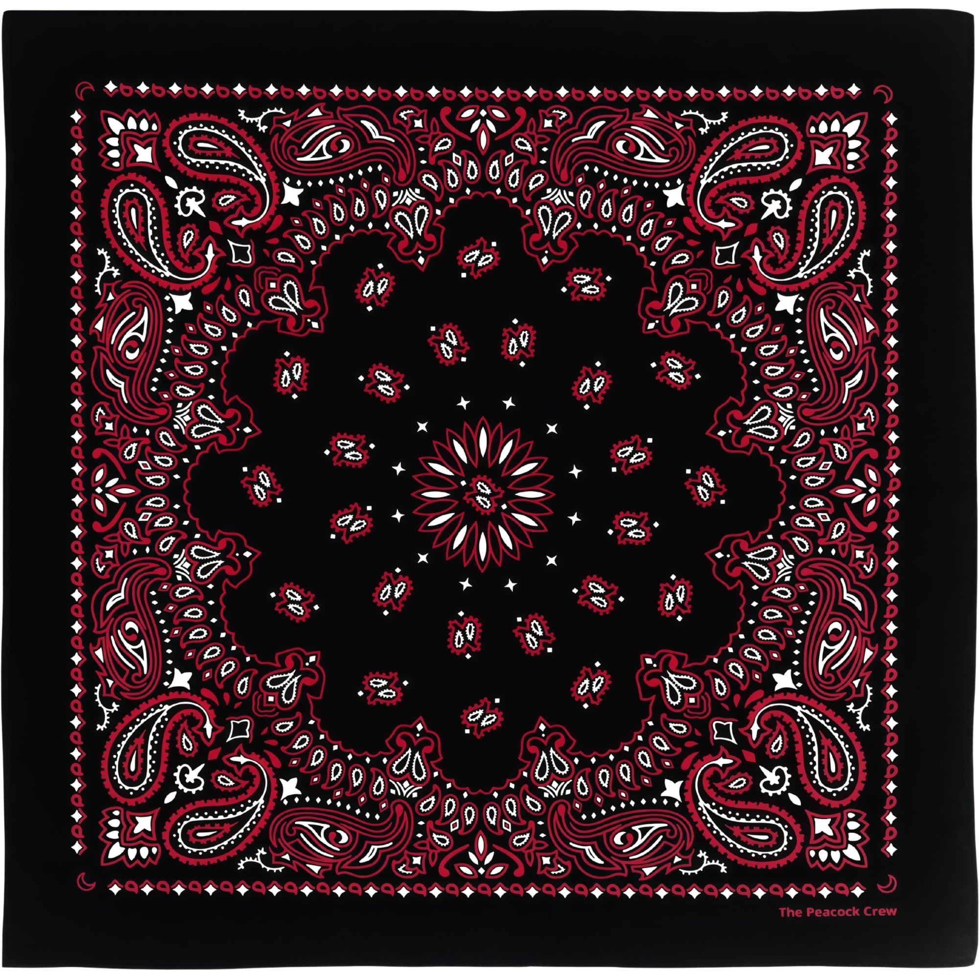The Peacock Crew Premium Soft Cotton Designer Bandana for Men and Women 22x22 in