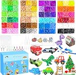 5mm Fuse Perles Kit pour les artisanats pour enfants - 48 Ensemble de perles couleurs avec pegboard, papiers et accessoires de ronflement, perles fuse 2 Boîtes,Kit d'art et d'artisanat pour enfants, Cadeau d'anniversaire de Noël pour les filles & Hommes