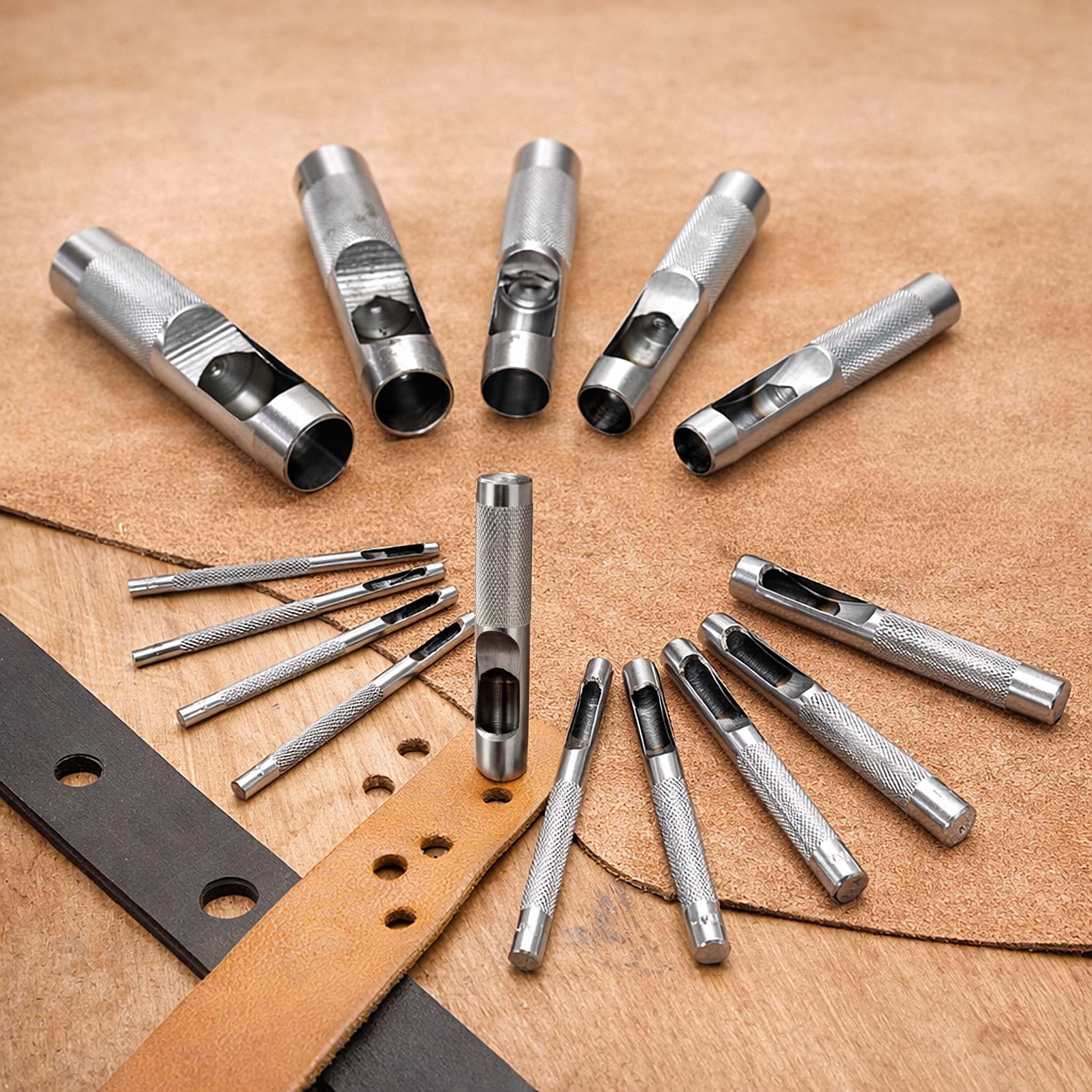 QUARKZMAN Gatstans voor ronde gaten van leer, 5 mm stans voor