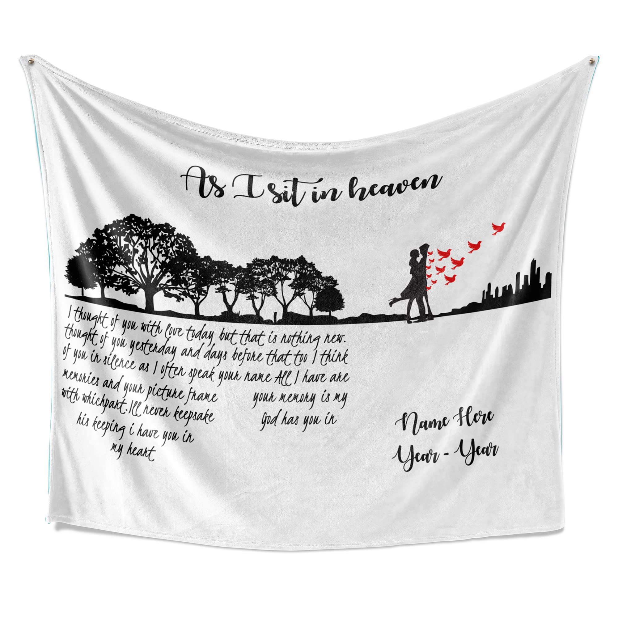 Manta personalizada con nombre y año, manta conmemorativa de pájaro cardenal, manta conmemorativa, regalo de duelo, manta conmemorativa personalizada, regalo de condolencias, manta de forro polar