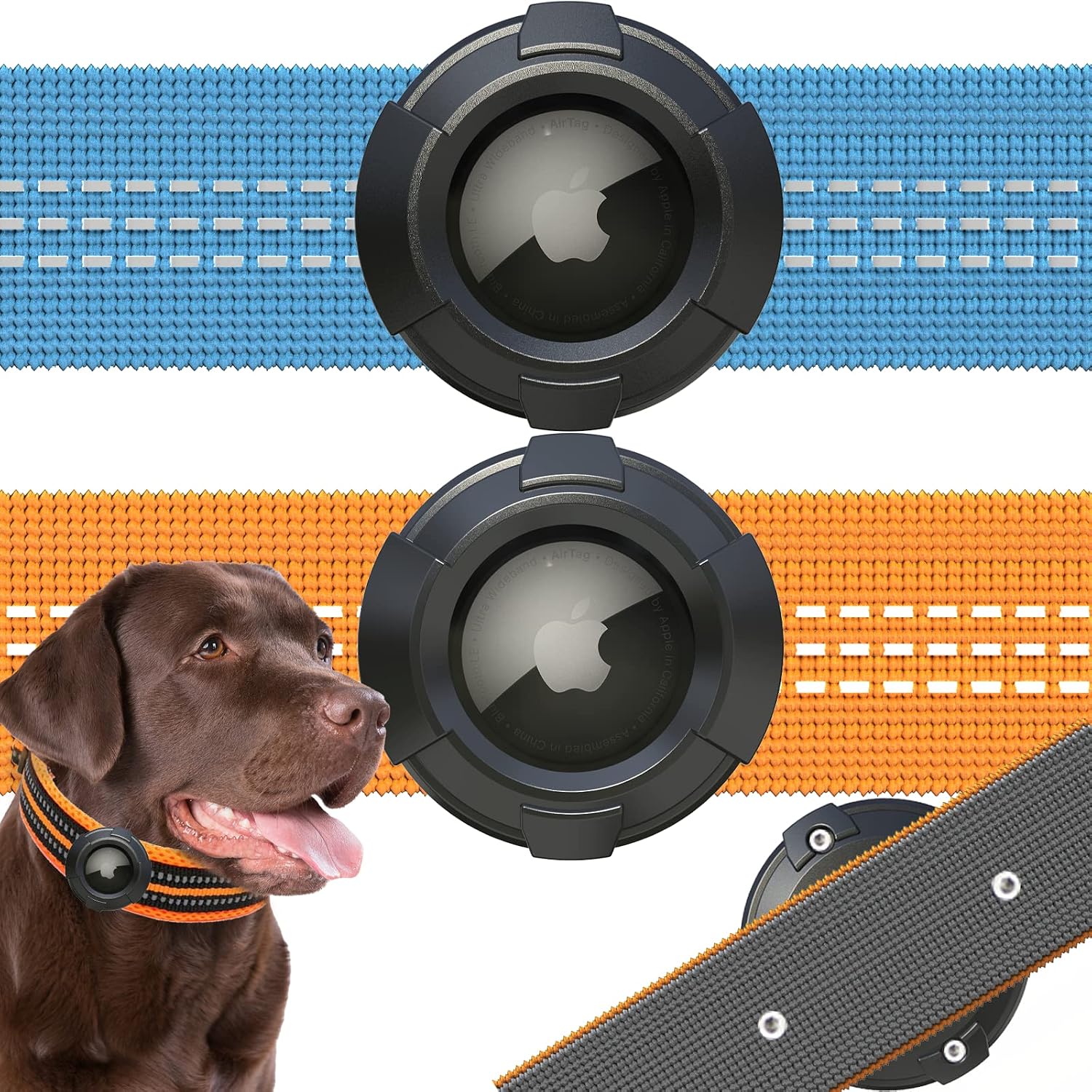2 Pack Waterproof Airtag Dog Collar Holder,Airtag Holder Case for Dog Collar Fit for Apple Airtag Tracker,Ultra Durable Air Tag. Mount…