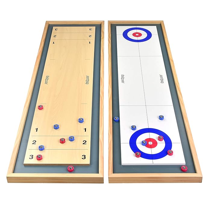Buy GoSports Shuffleboard And Curling 2 In 1 Board Game Carrom Game Board Large Surco Prime