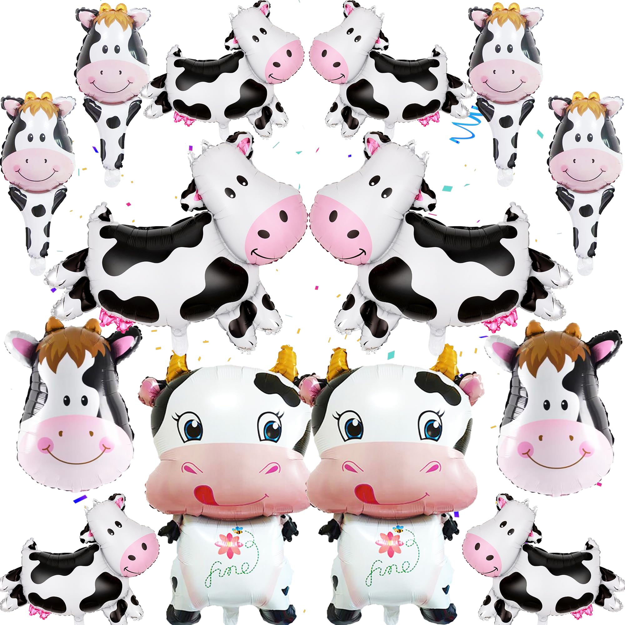 Cow Print Balloons Party Decoration - 14pieces Cow Balloons Theme Decorations Farm Animal Balloon for Kids Birthday Party Supplies