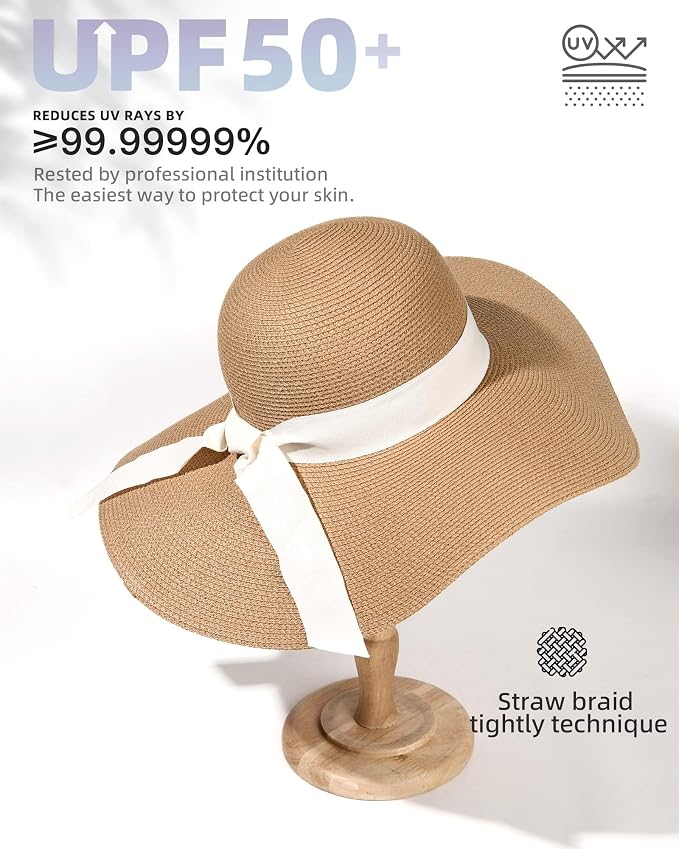 Natural Straw Wide-Brim Sun Hat