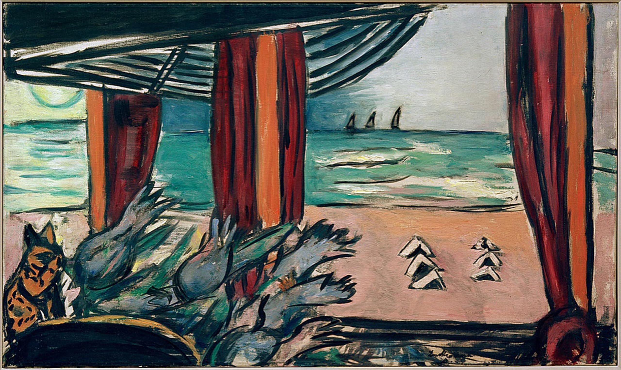 ARTXLXXBN Famous Painting Art Wall Decor Abstract Art Picture North Sea Landscape with Tents by Max Beckmann Animal Pictures for Home Decor 60x90cm