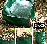 Vista 6 de Bolsa de jardín de 72 galones, plegable, reutilizable, resistente, bolsas de basura para césped, patio, hojas, desechos, bolsas de jardín