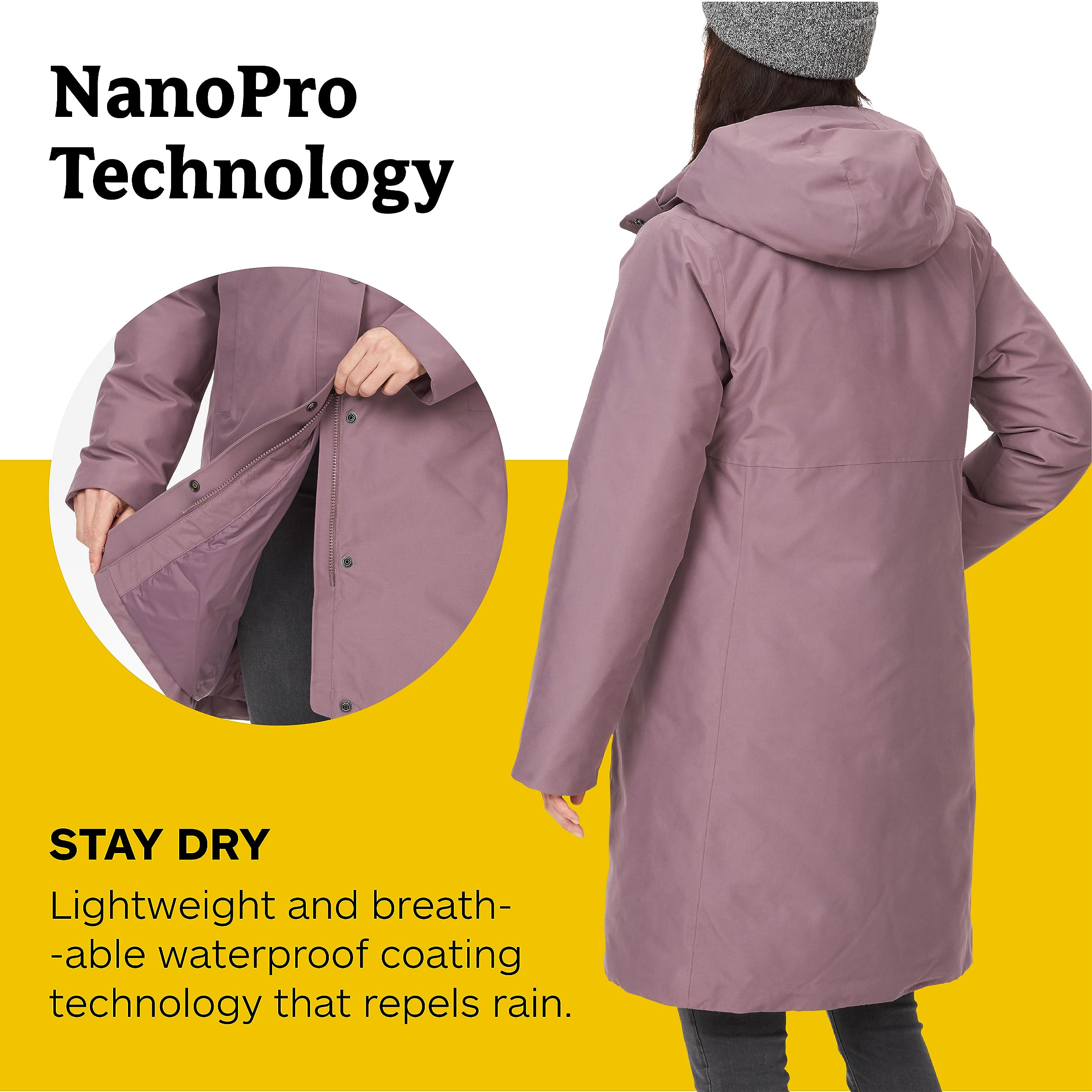 Marmot Damen Wm's Chelsea Coat, Leichte Daunenjacke, wasserdichter Daunenparka, warmer Wintermantel, regendichte Winterjacke, winddichte Funktionsjacke, Outdoorjacke mit Kapuze