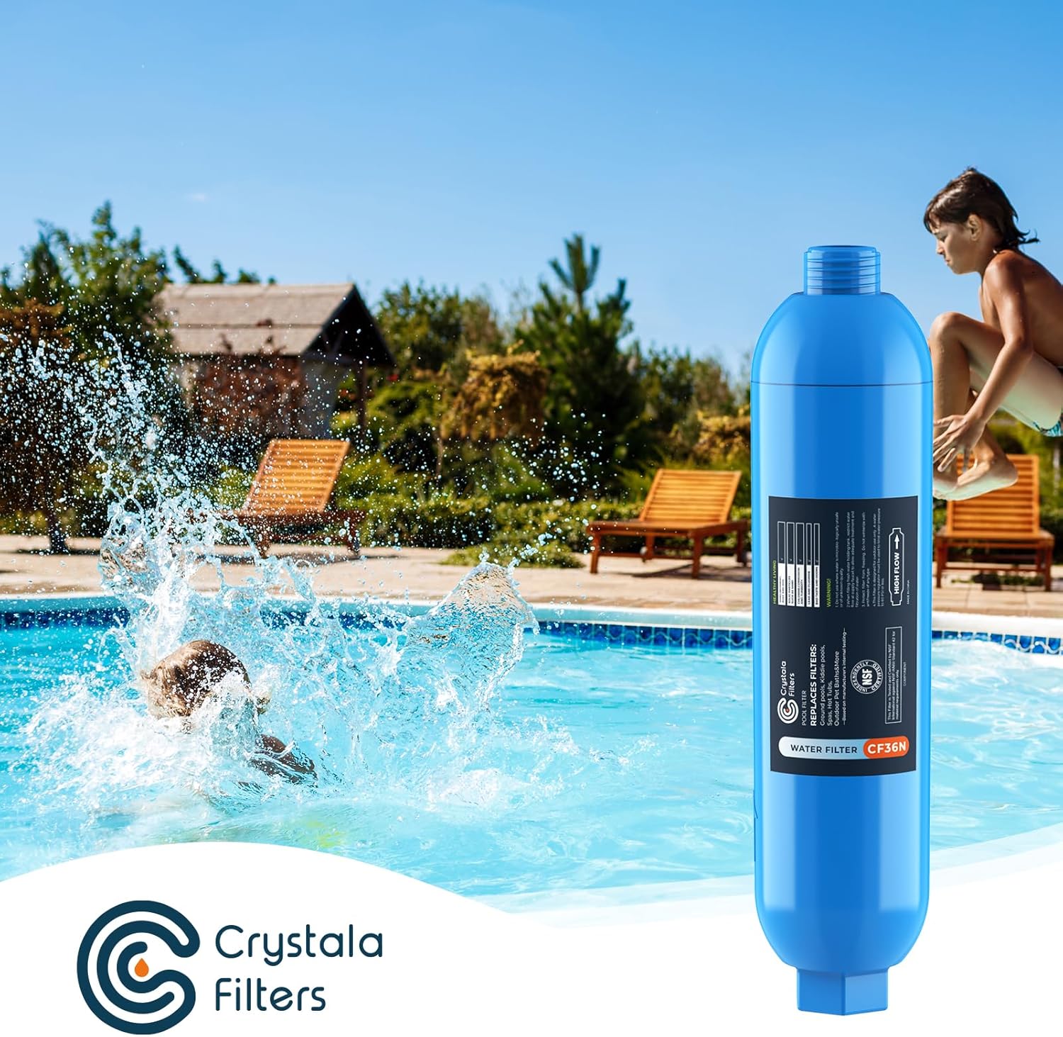 Crystala Garden Hose End Pre-Filter for Swimming Pool, Hot Tubs, Spa, Inflatable Pool, Ponds, Greatly Reduces Bad Taste, Odors, Chlorin and Sediment, up to 8,000 Gallons, 3 Pack