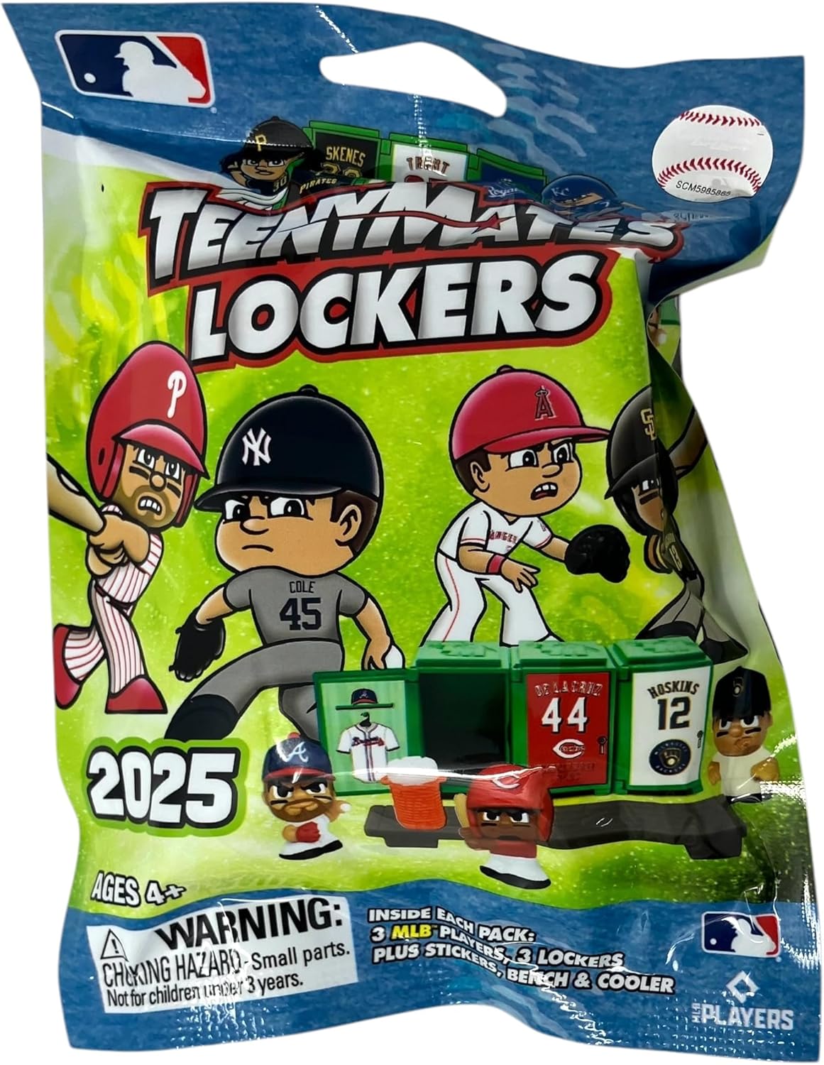 TeenyMates Party Animal Figures, Team Colors, One Size MLB 2025 Locker Room Pack