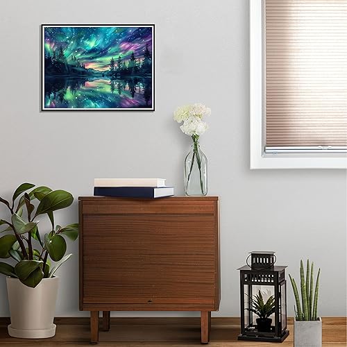 Miniatura 3 de Hutarosl Pintura por números para adultos, lienzo Aurora por números para adultos, pintura de cielo estrellado por números para adultos, kits de