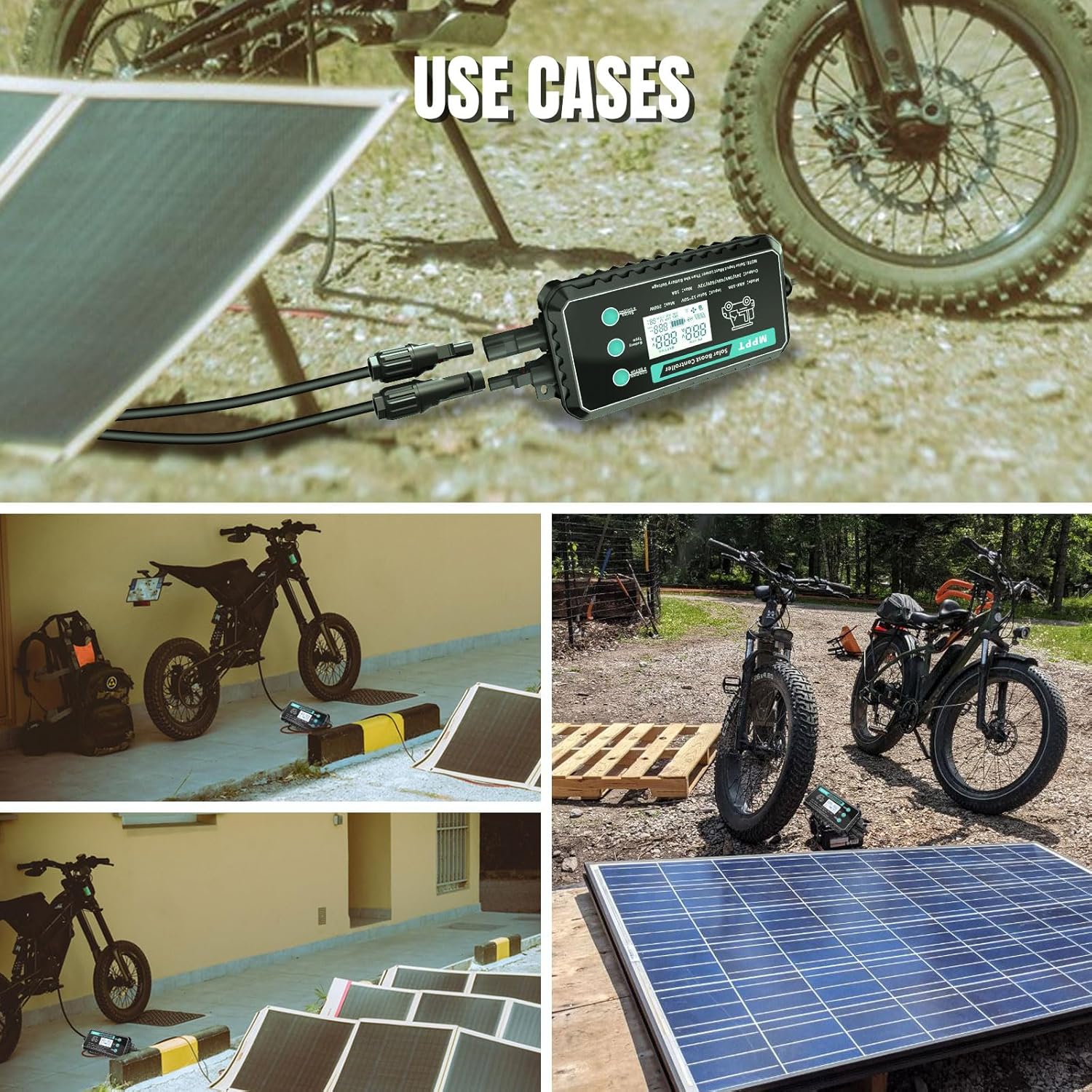 10A Waterproof Boost MPPT Solar Charge Controller Solar Panel for LiFePO4, Gel, Batteries Solar Charge 48 Volt Golf Cart Batteries,Electric Bike ,Electric Skateboard,Electric Surfboard Batteries etc