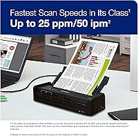 Vista 3 de Epson - Escáner de documentos portátil inalámbrico a color Workforce de Epson