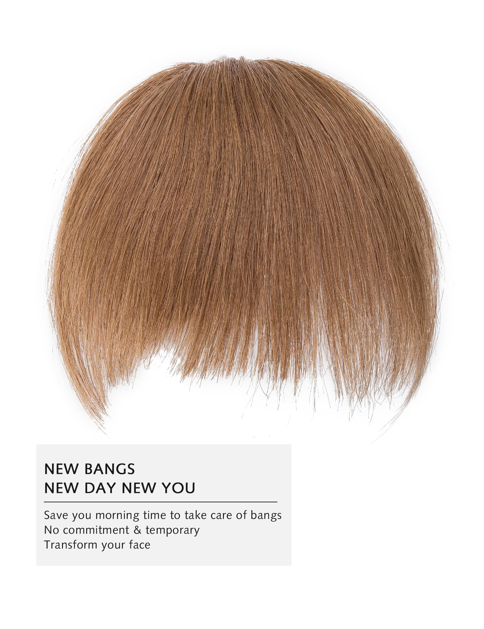 Yamel Bangs Hair Clip Real Human Hair Unique Irregular Fringe Light Brown Clip in Bangs Hair Extensions for Women - Image 2