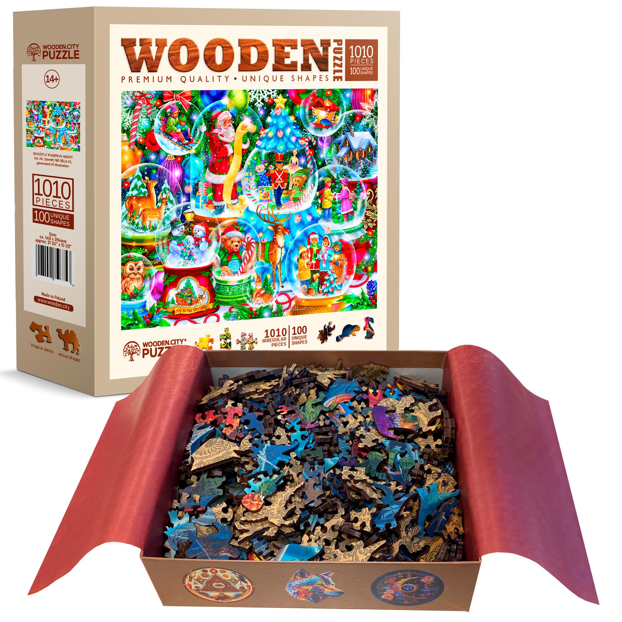 WOODEN.CITY Boules de Neige de Noël - Puzzle 1000 Pièces pour Adultes, Casse-Tête Adulte Élégant et Défiant, Idéal pour Collectionneurs et Amateurs de Puzzles de Noël