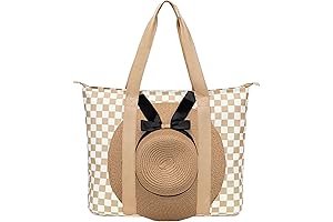 LEDAOU Beach Bags for Women with Sun Hats