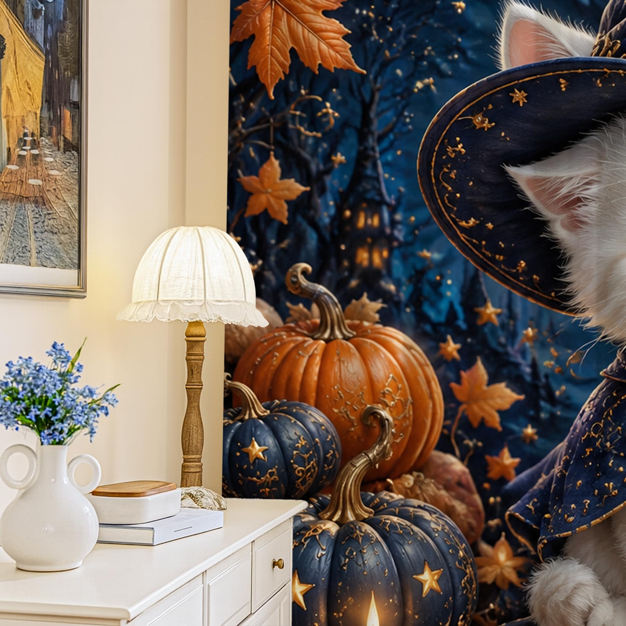 Rideaux occultants pour appartement salon chaleureux motif automnal